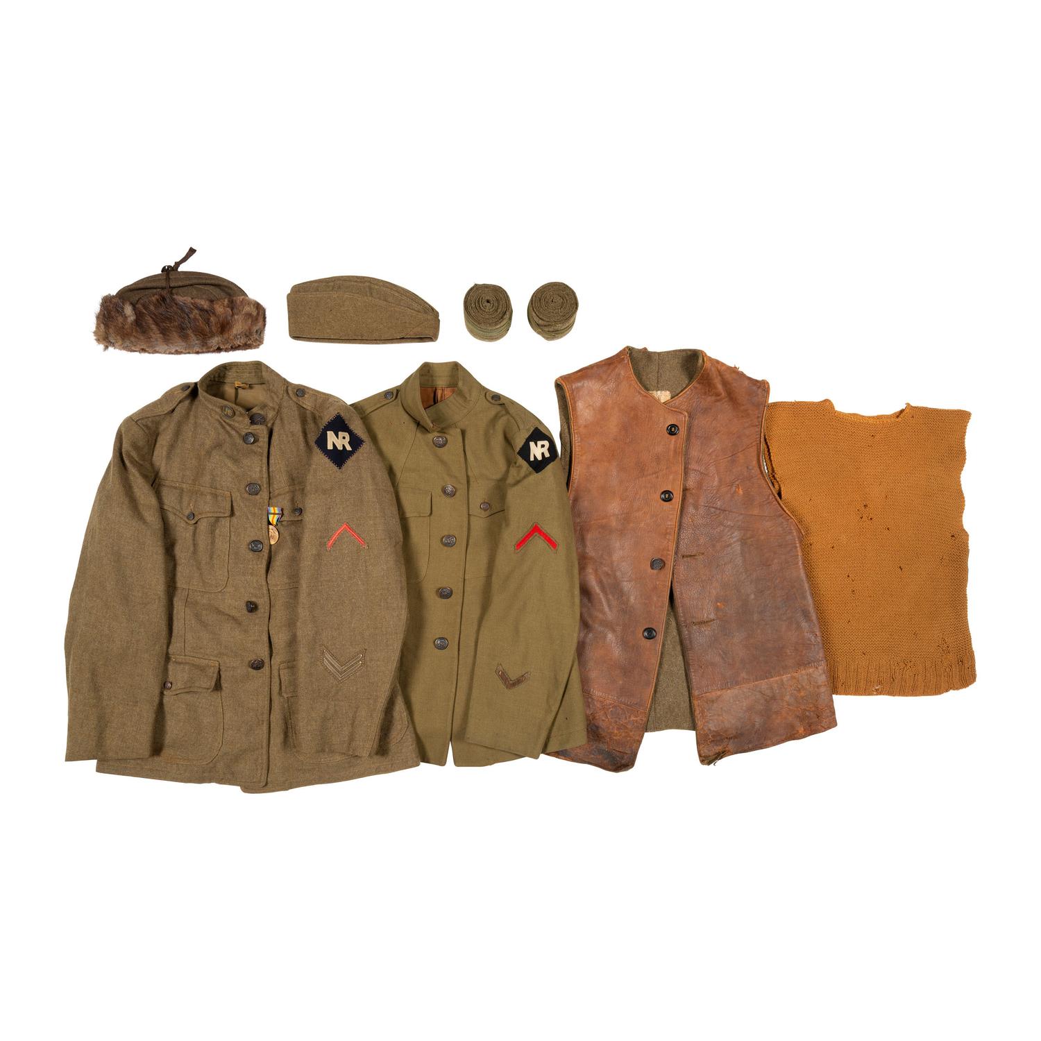 Group of Two 339th Infantry Regiment 1917 Tunics with Vest