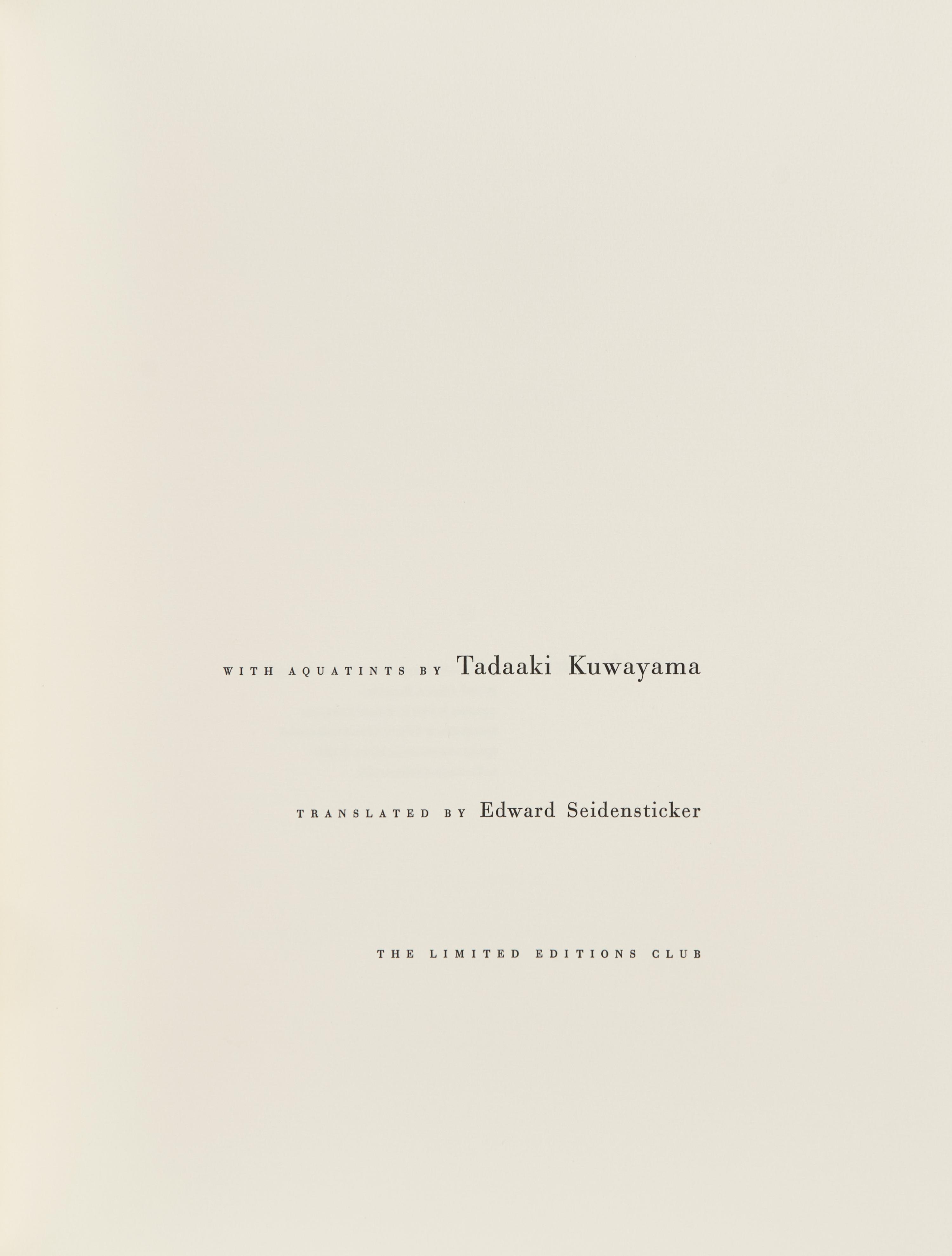 [LIMITED EDITIONS CLUB]. KAWABATA, Yasunari (1899-1972). Snow Country . New York: The Limited Editions Club, [1990].