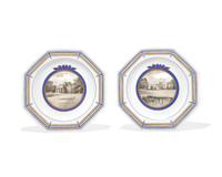 A Pair of Wedgwood Painted Porcelain Cabinet Plates