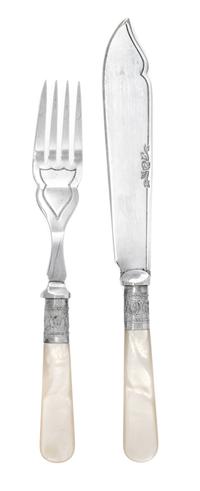 Four American Silver-Plate and Mother-of-Pearl Fish Services, Towle Silversmiths, Newburyport , MA, each comprising 6 knives and forks,
