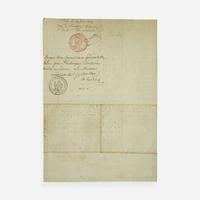 [Americana] [Louisiana Purchase] Armstrong, John Partially-Printed Second Bill of Exchange, signed