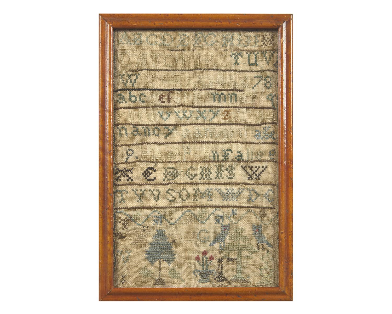 A Group of Four American Needlework Samplers, Early 19th Century