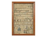 A Group of Four American Needlework Samplers, Early 19th Century