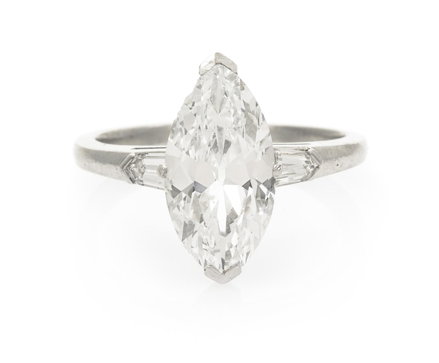 A Platinum and Diamond Ring, 3.50 dwts.