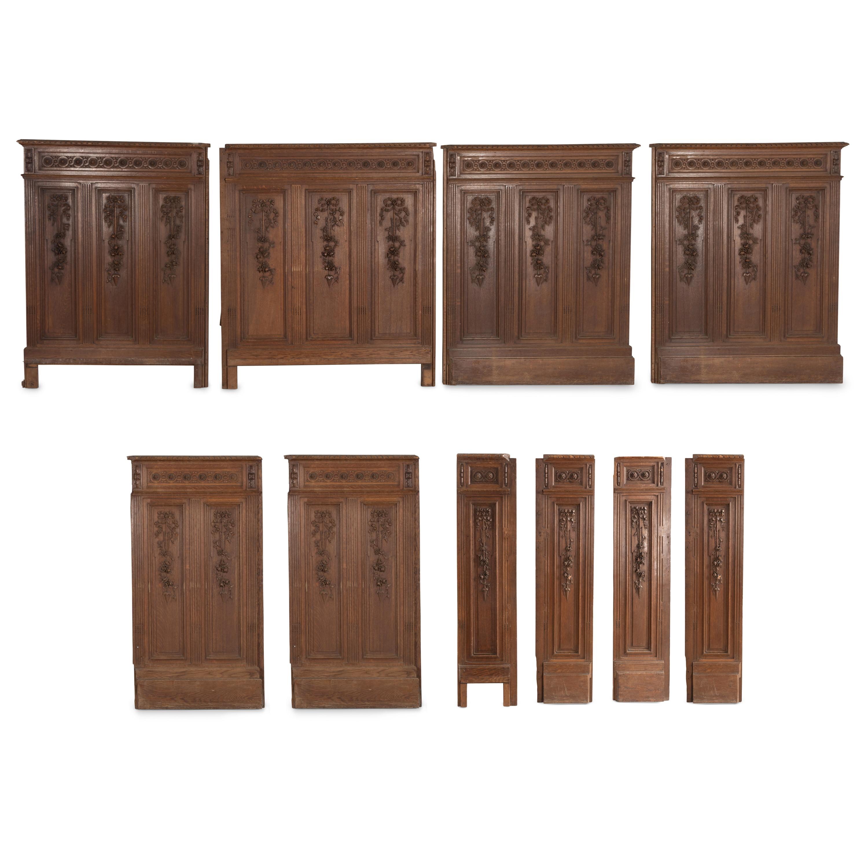 A Set of French Carved Oak Room Paneling