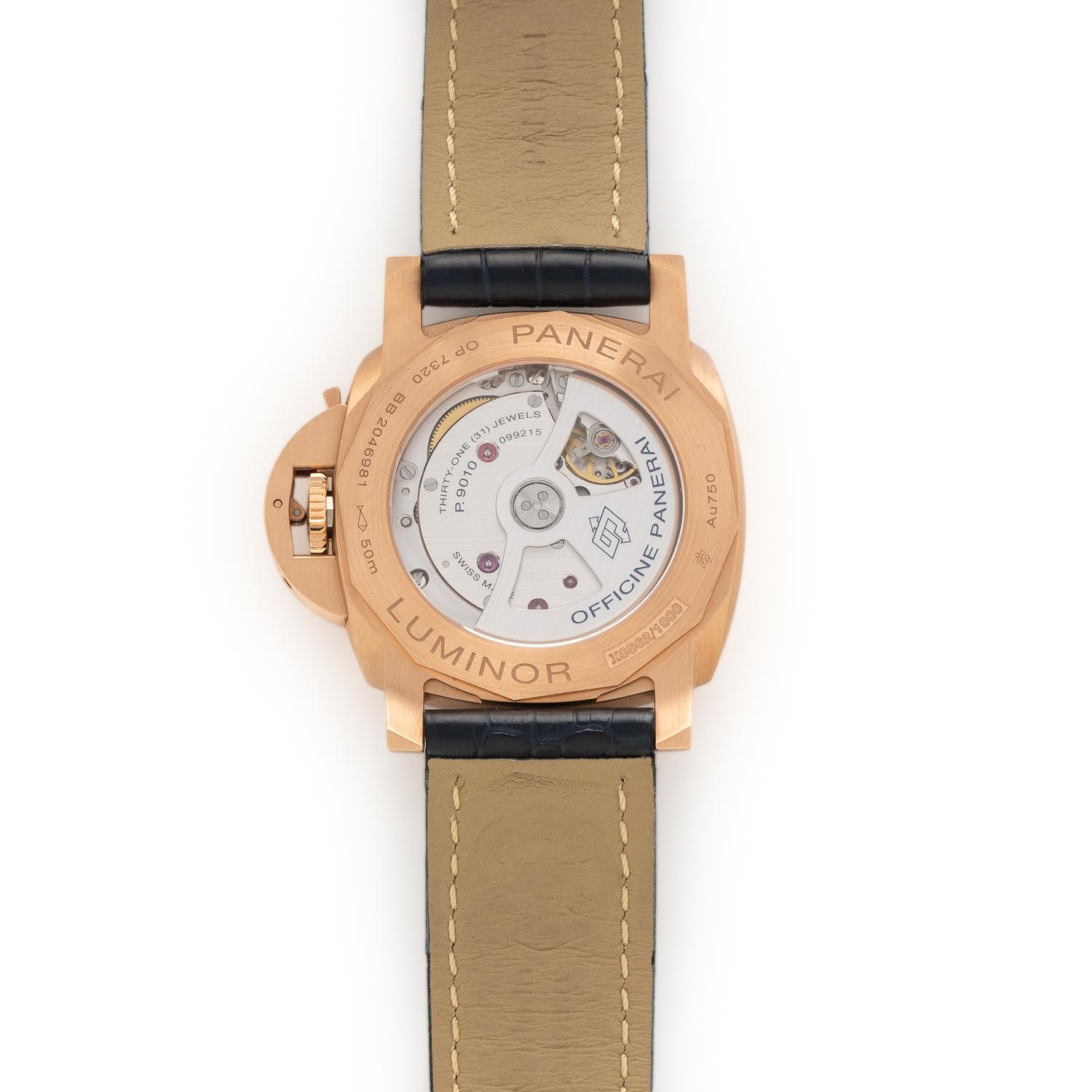 PANERAI, REF. PAM01112 18K ROSE GOLD 'LUMINOR MARINA GOLDTECH' WATCH WITH DATE, BOX & PAPERS