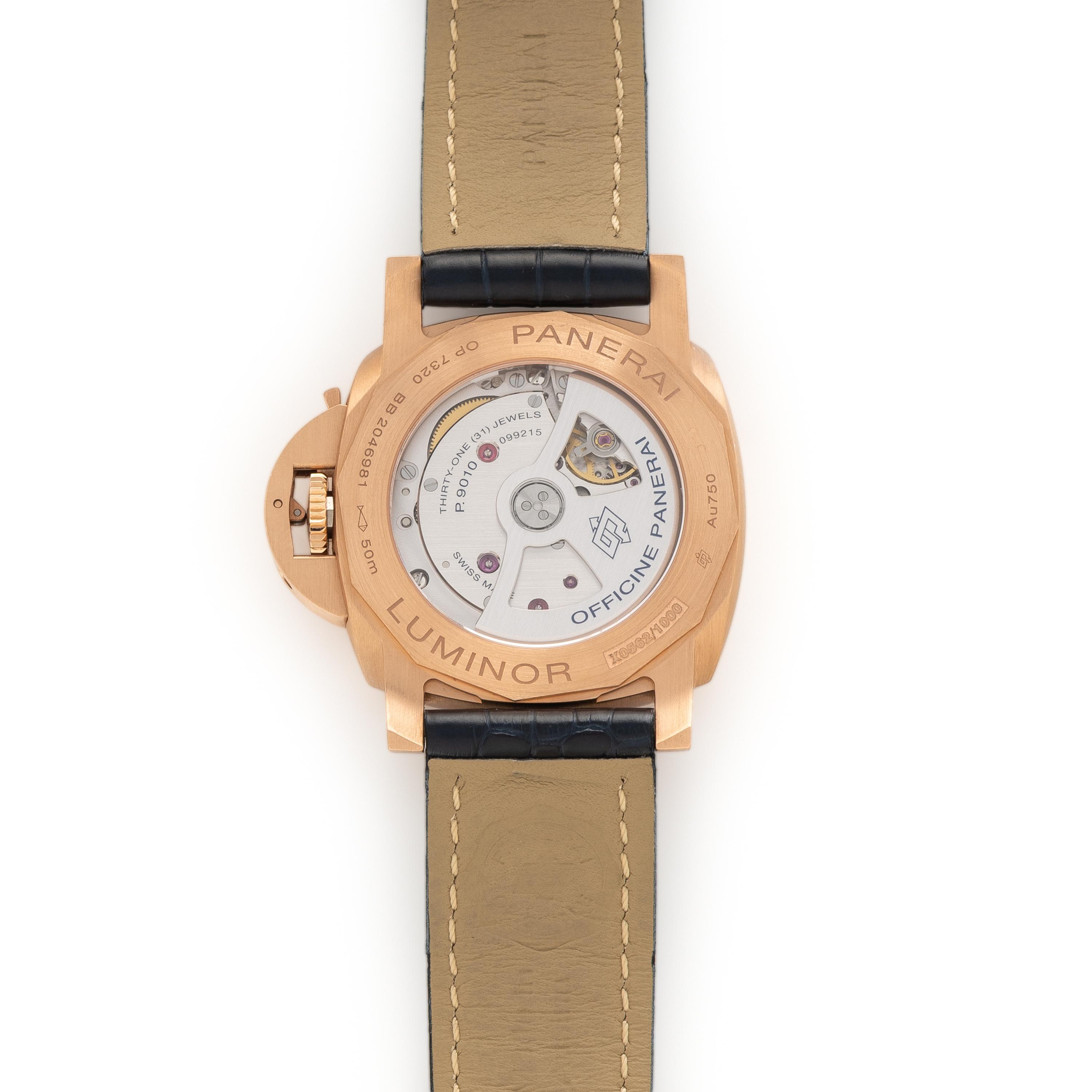 PANERAI, REF. PAM01112 18K ROSE GOLD 'LUMINOR MARINA GOLDTECH' WATCH WITH DATE, BOX & PAPERS