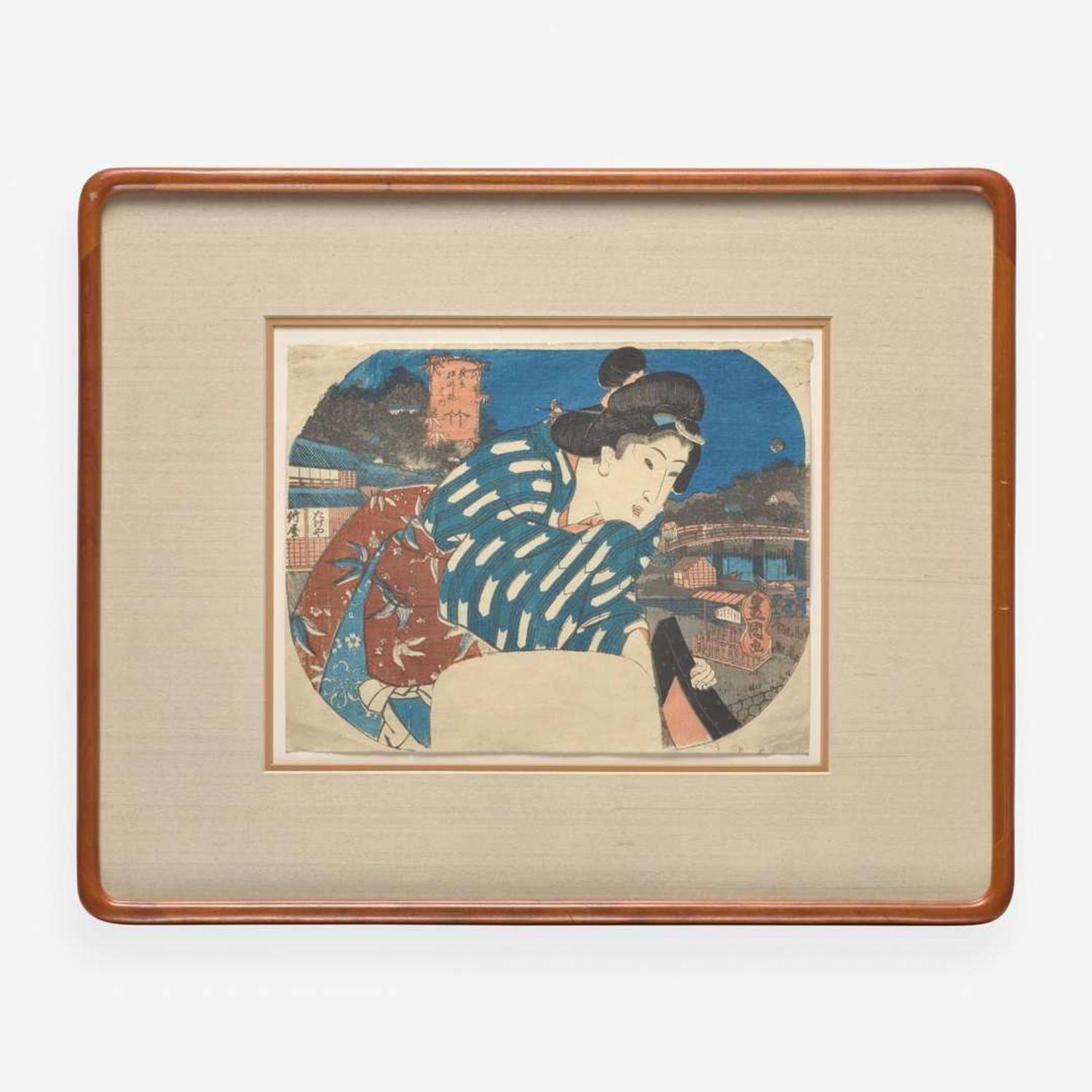 Attributed to Utagawa Kunisada (Toyokuni III) 浮世繪一幅 署名 歌川國貞 Japanese (1786-1865) ??