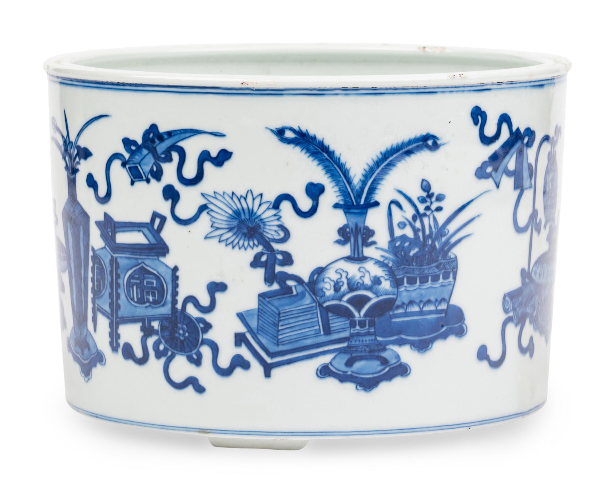 A Chinese Blue and White Brushpot