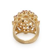 YELLOW GOLD AND PINK SAPPHIRE RING
