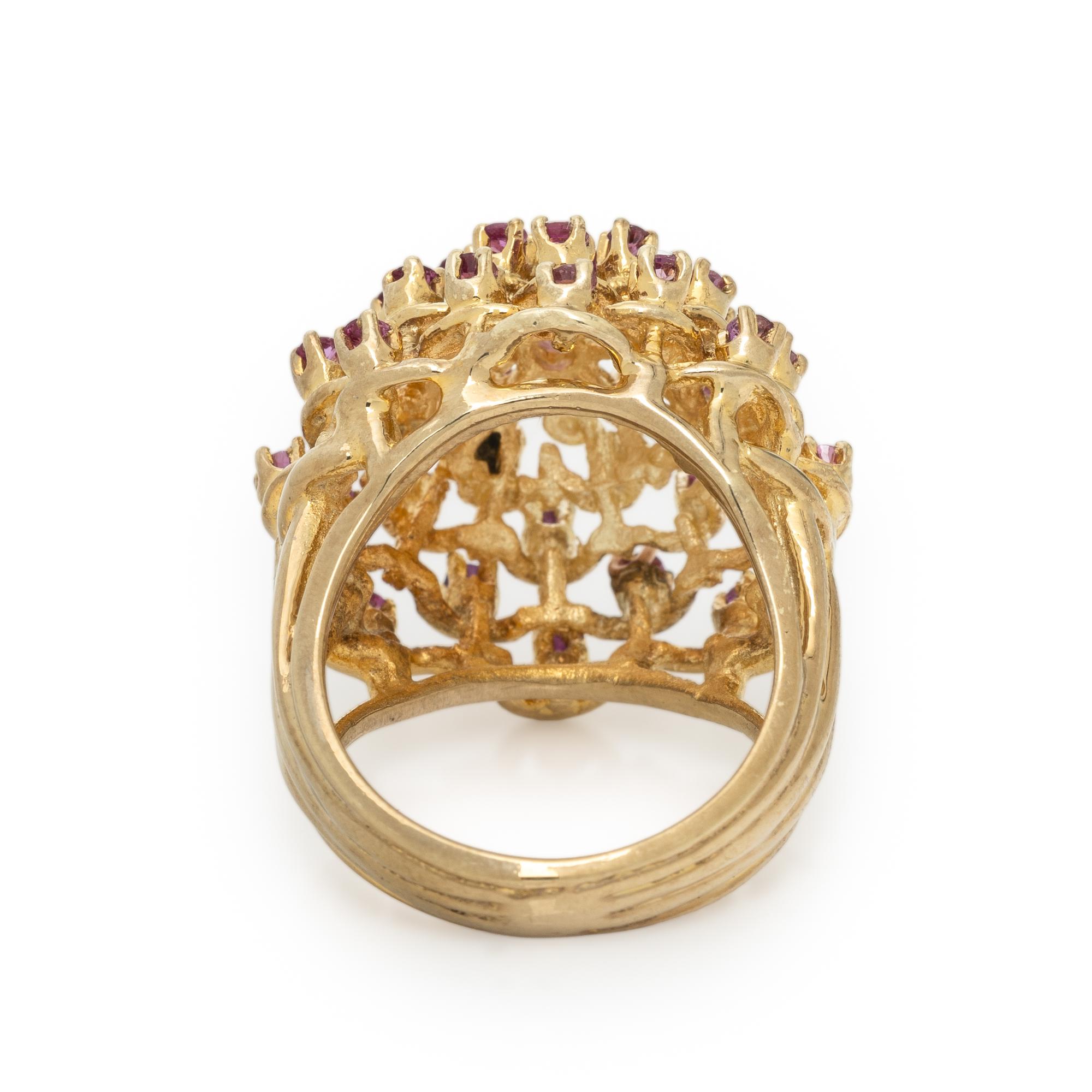 YELLOW GOLD AND PINK SAPPHIRE RING