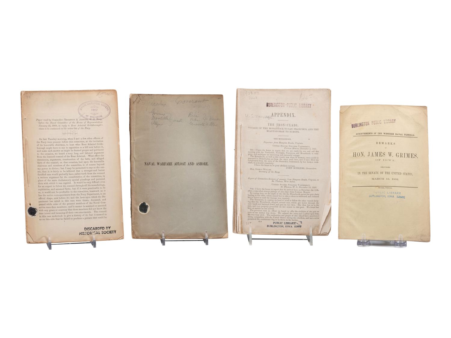 [CIVIL WAR - NAVY]. A group of War-era pamphlets concerning the Navy, naval battles, and courts-martial, with Admiral Porter's Naval History , comprising: