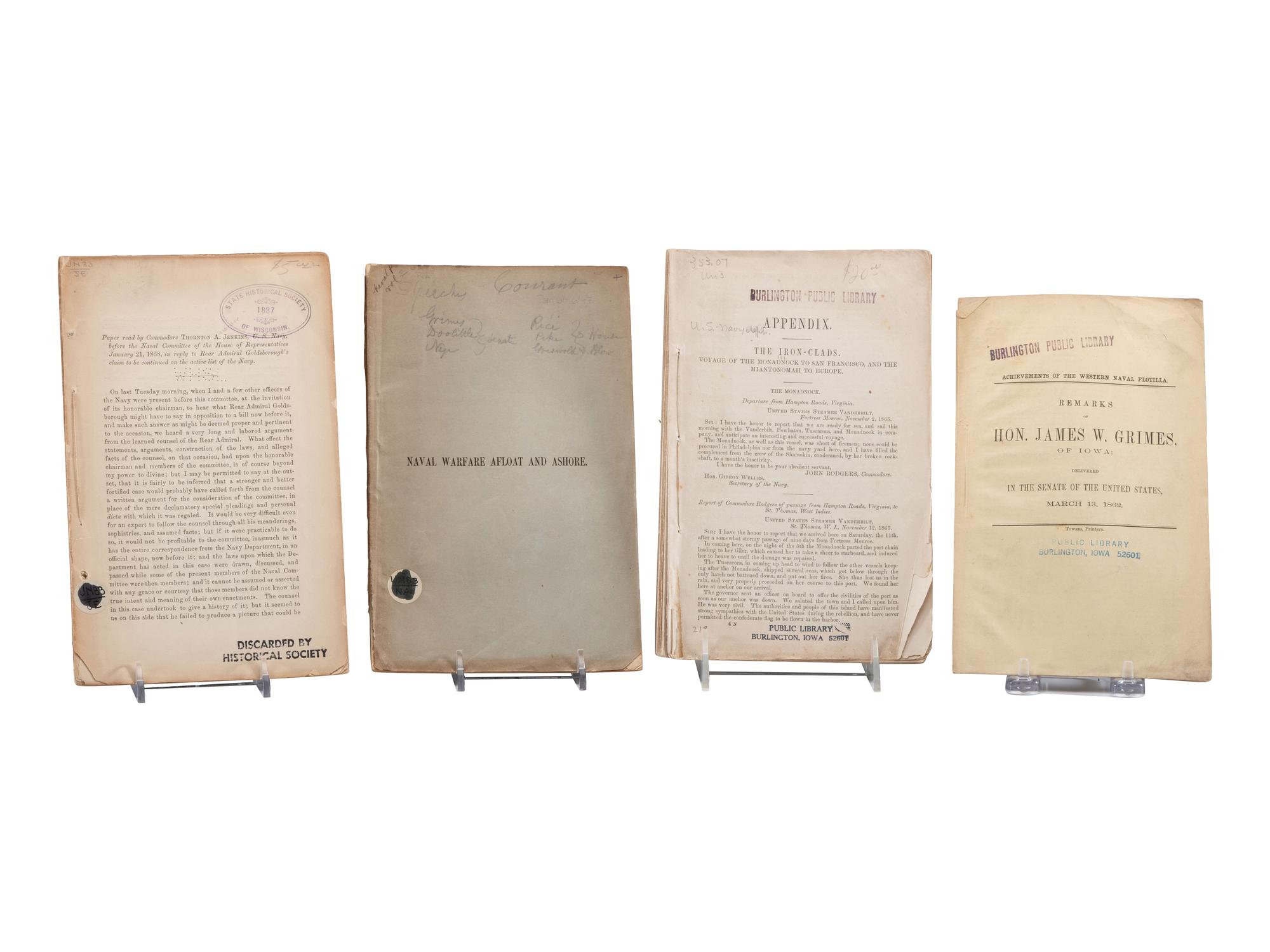 [CIVIL WAR - NAVY]. A group of War-era pamphlets concerning the Navy, naval battles, and courts-martial, with Admiral Porter's Naval History , comprising: