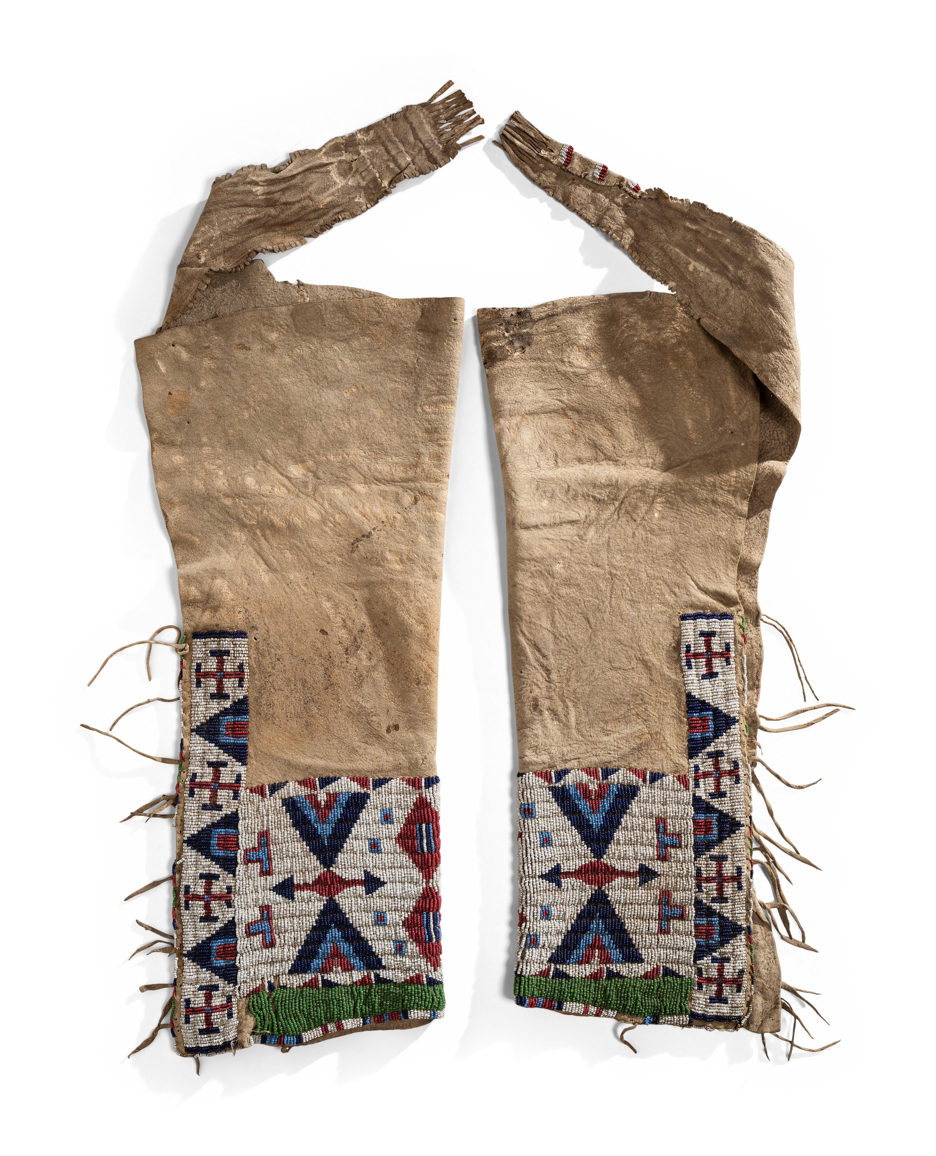 Sioux Beaded Buffalo Hide Leggings