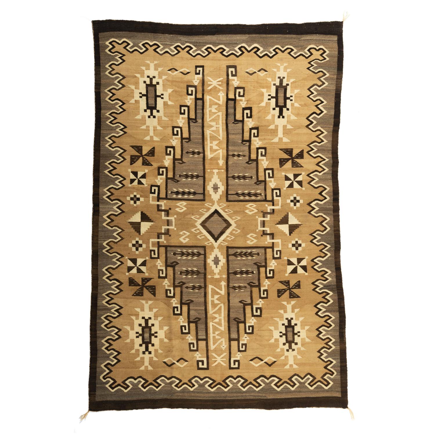 Master Weaver Blind Man's Wife (Dine, 20th century) Attributed, Navajo Two Grey Hills Weaving / Rug
