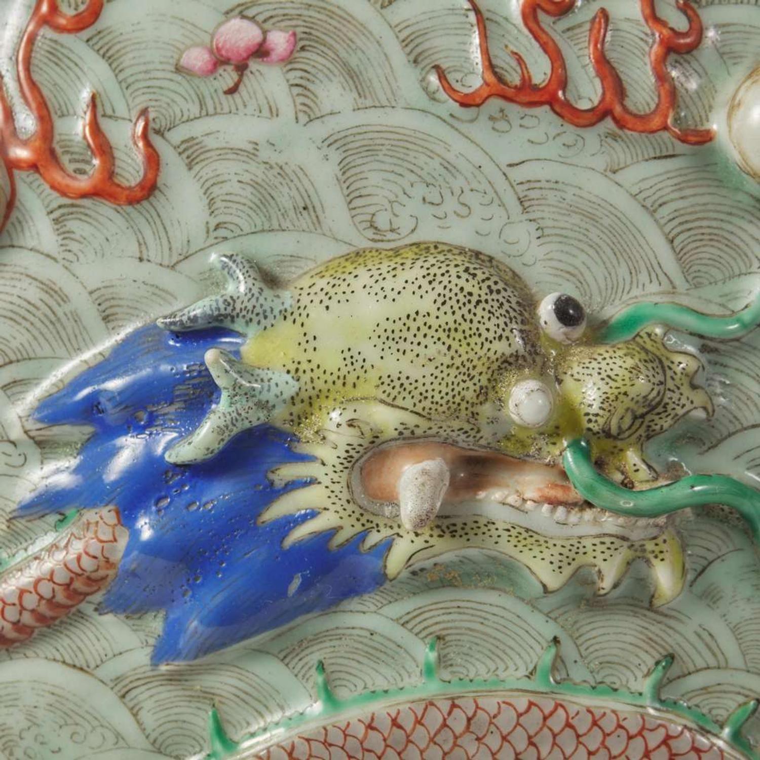 A Chinese Famille Rose-decorated porcelain “Nine Dragon” jardinière Late Qing dynasty/early Republic period