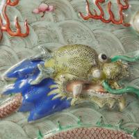 A Chinese Famille Rose-decorated porcelain “Nine Dragon” jardinière Late Qing dynasty/early Republic period