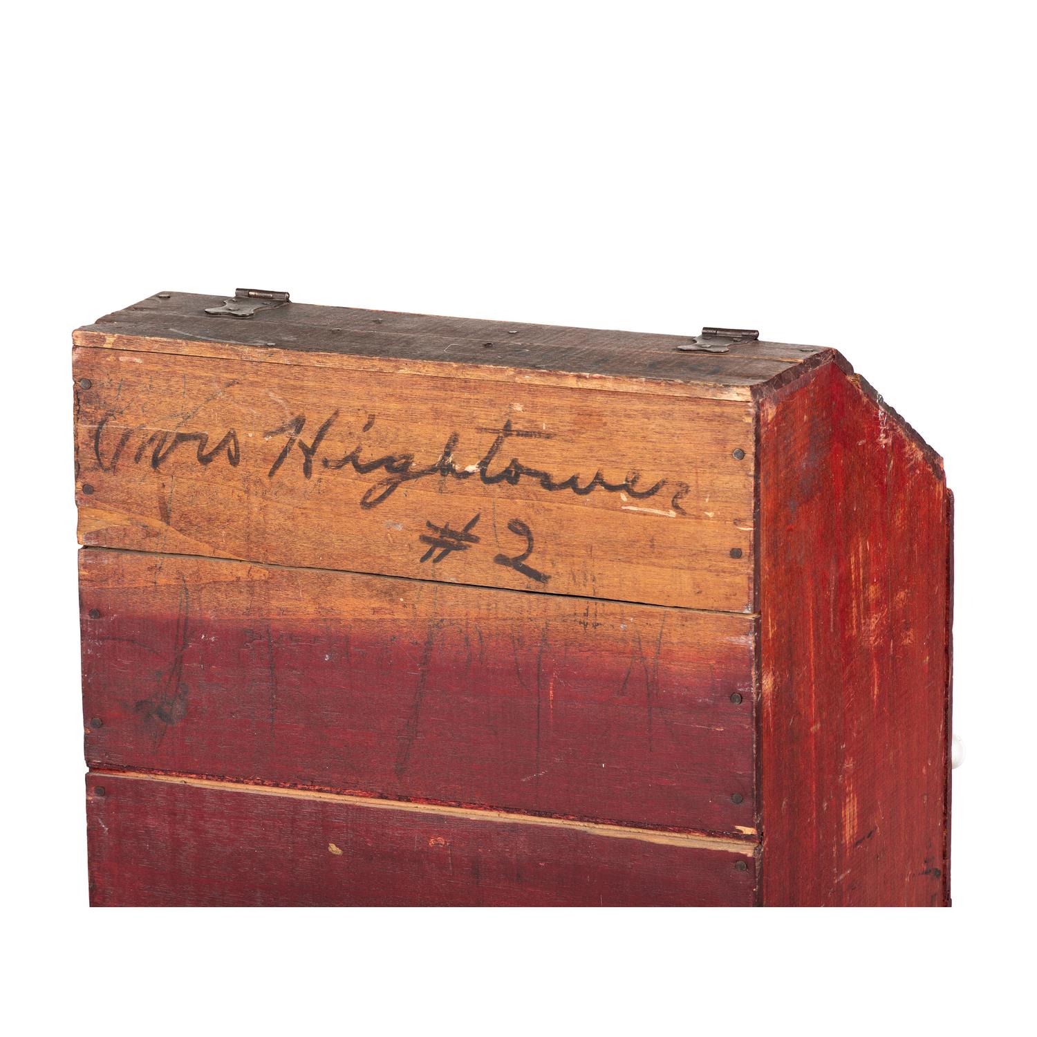A Woolson Spice Co. Stenciled Wood Coffee Bin
