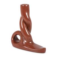 A Redware Boot-Shaped Candlestick Holder