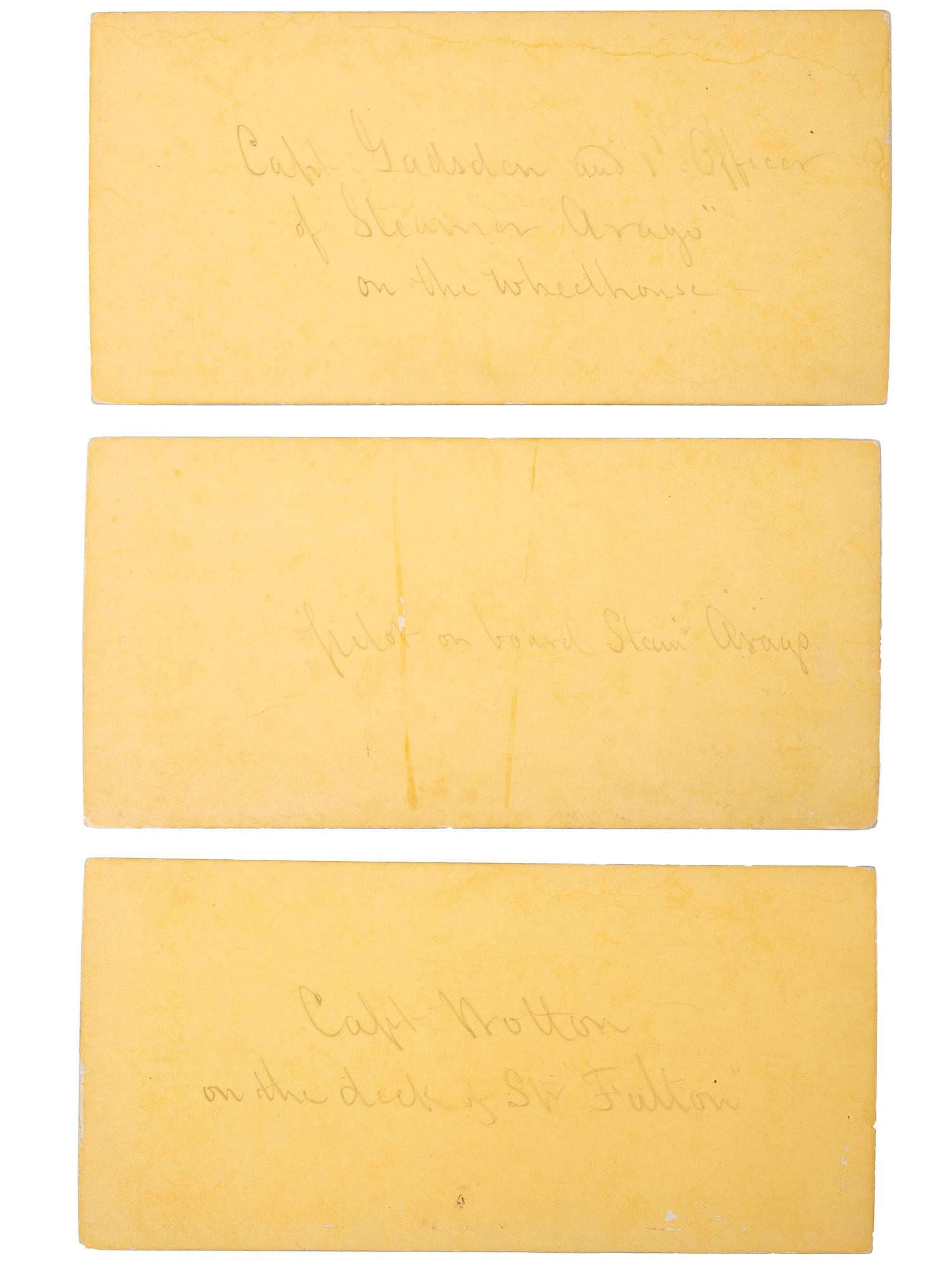 [CIVIL WAR]. COOLEY, Sam A., photographer. A group of 3 stereoviews of the SS Arago and USS Fulton , comprising:
