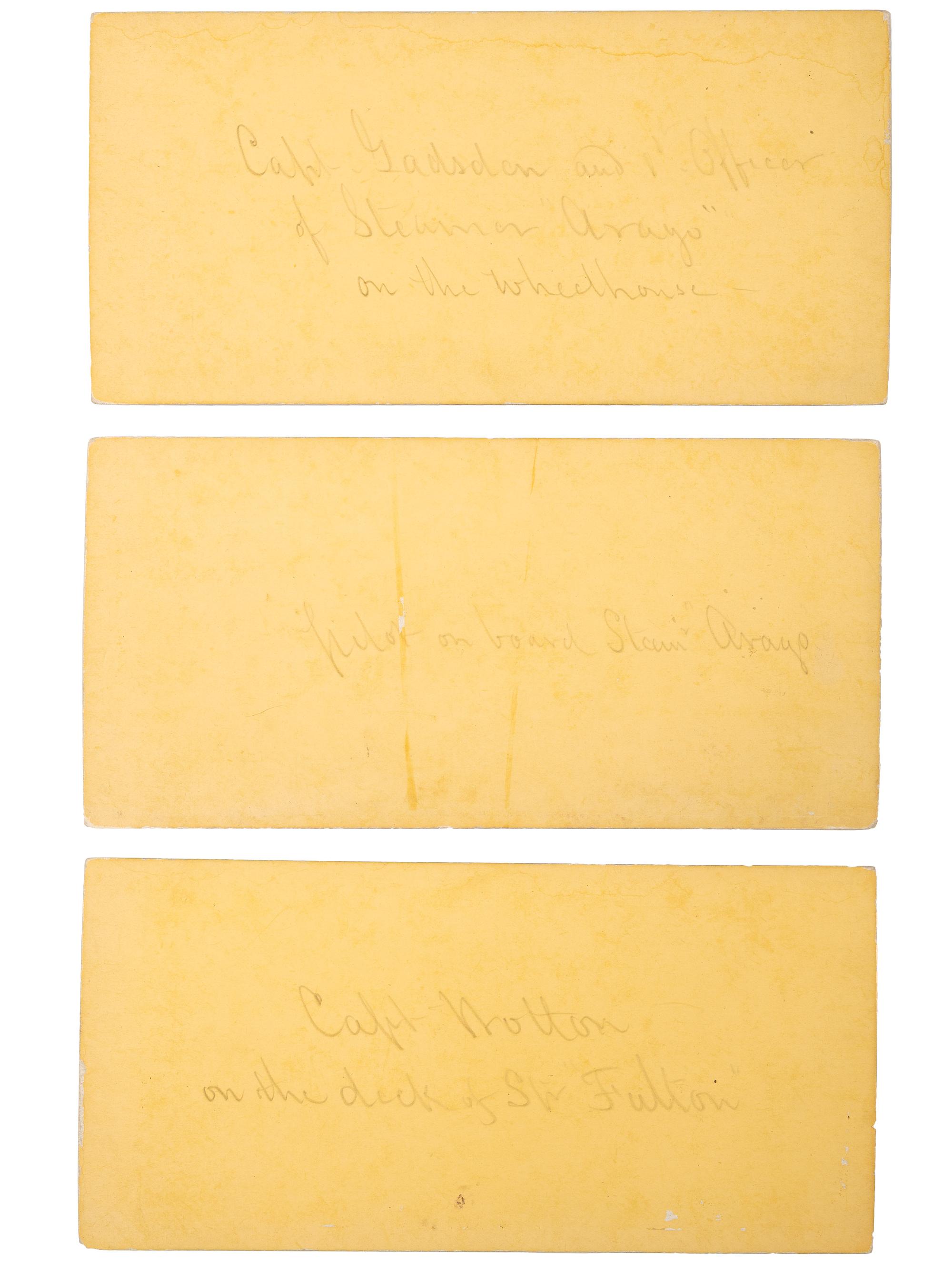 [CIVIL WAR]. COOLEY, Sam A., photographer. A group of 3 stereoviews of the SS Arago and USS Fulton , comprising: