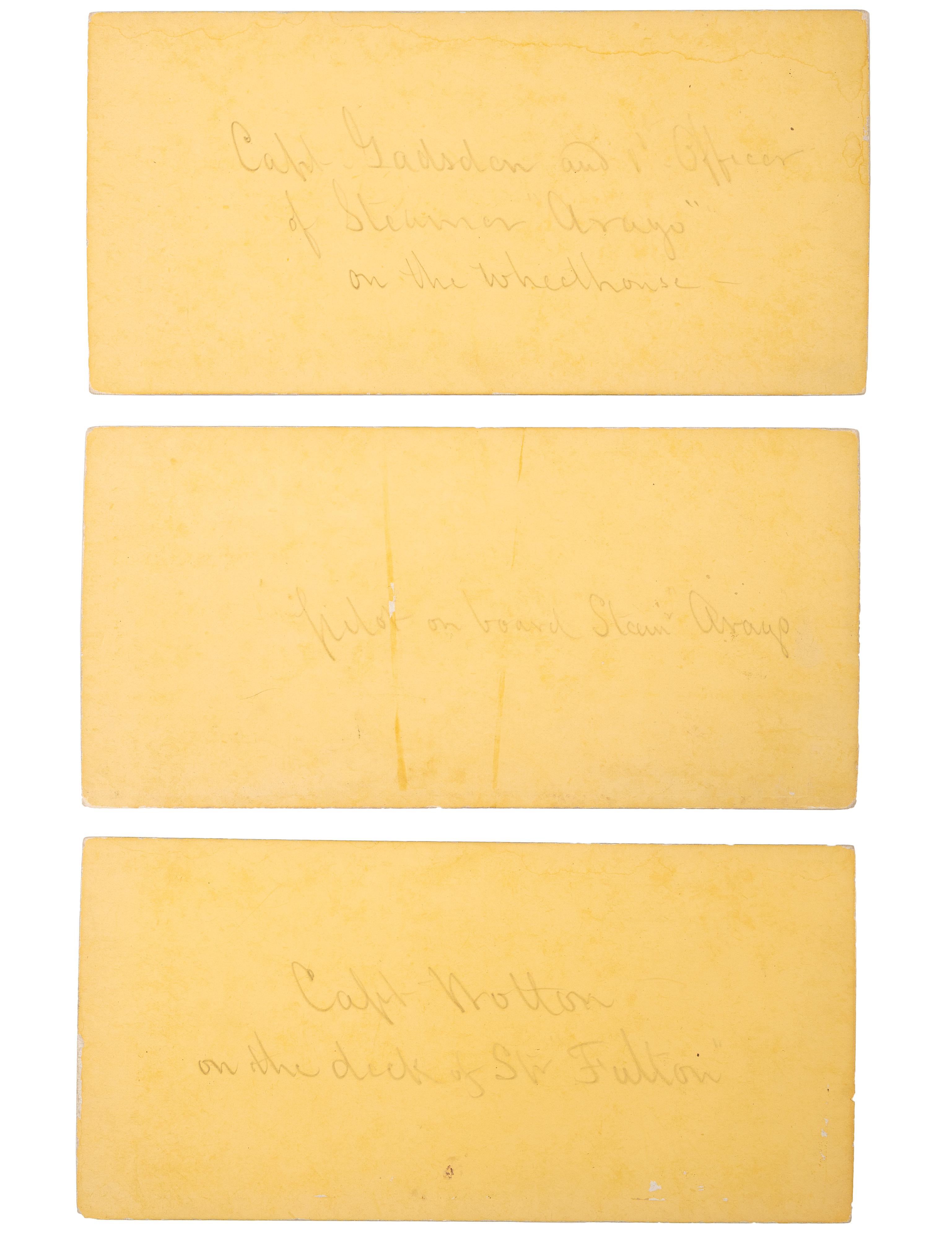 [CIVIL WAR]. COOLEY, Sam A., photographer. A group of 3 stereoviews of the SS Arago and USS Fulton , comprising: