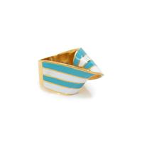 YELLOW GOLD AND ENAMEL RING