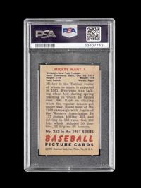 A 1951 Bowman Mickey Mantle Rookie Baseball Card No. 253 (PSA 3 VG)