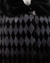 Birger Christensen Sheared Mink Coat in Gradient Diamond-Pattern