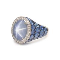 ROBERT PROCOP, STAR SAPPHIRE, SAPPHIRE AND DIAMOND RING