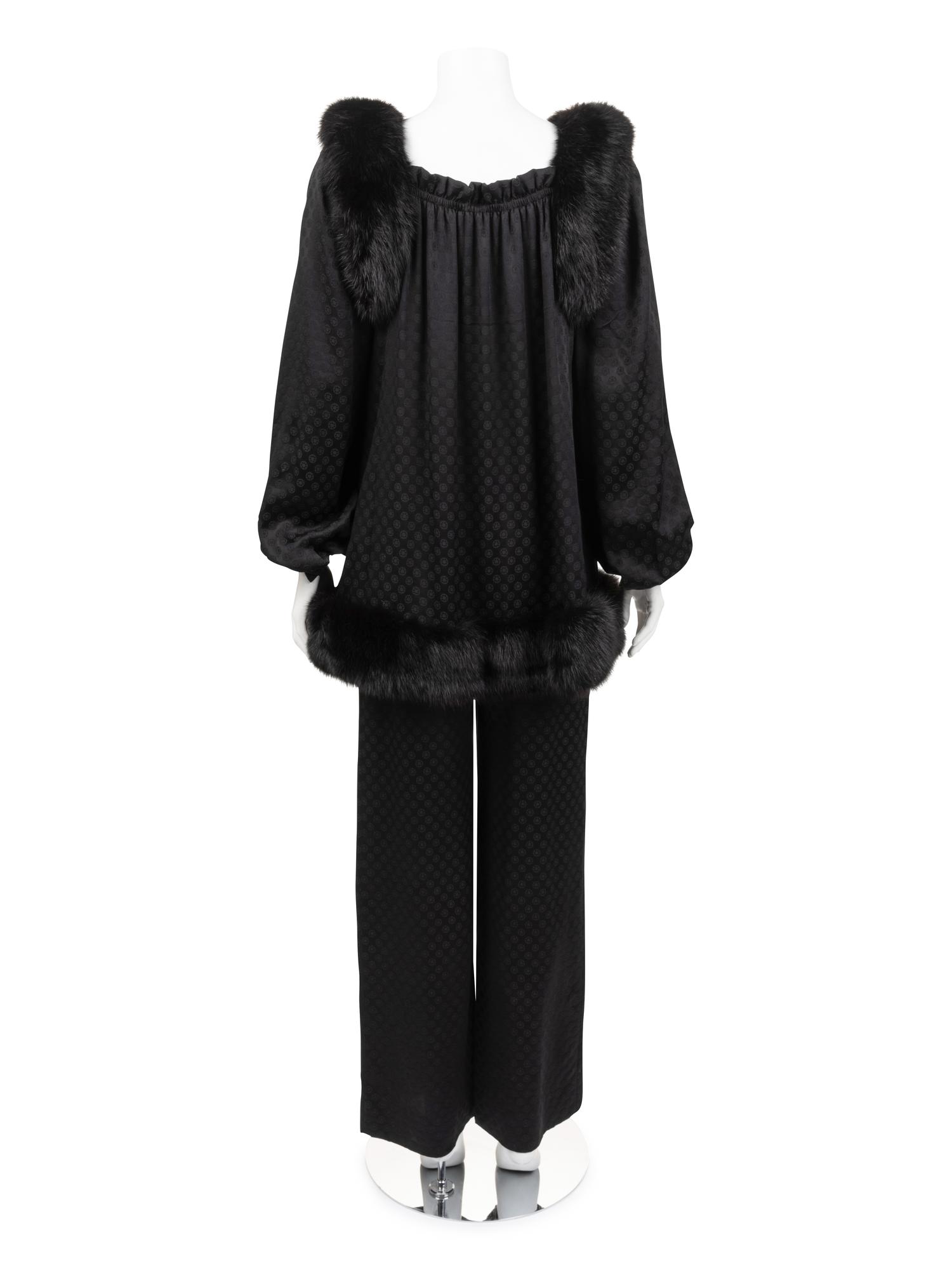 Givenchy Haute Couture Three-Piece Set with Blouse, Pants, and Tabard, 1977