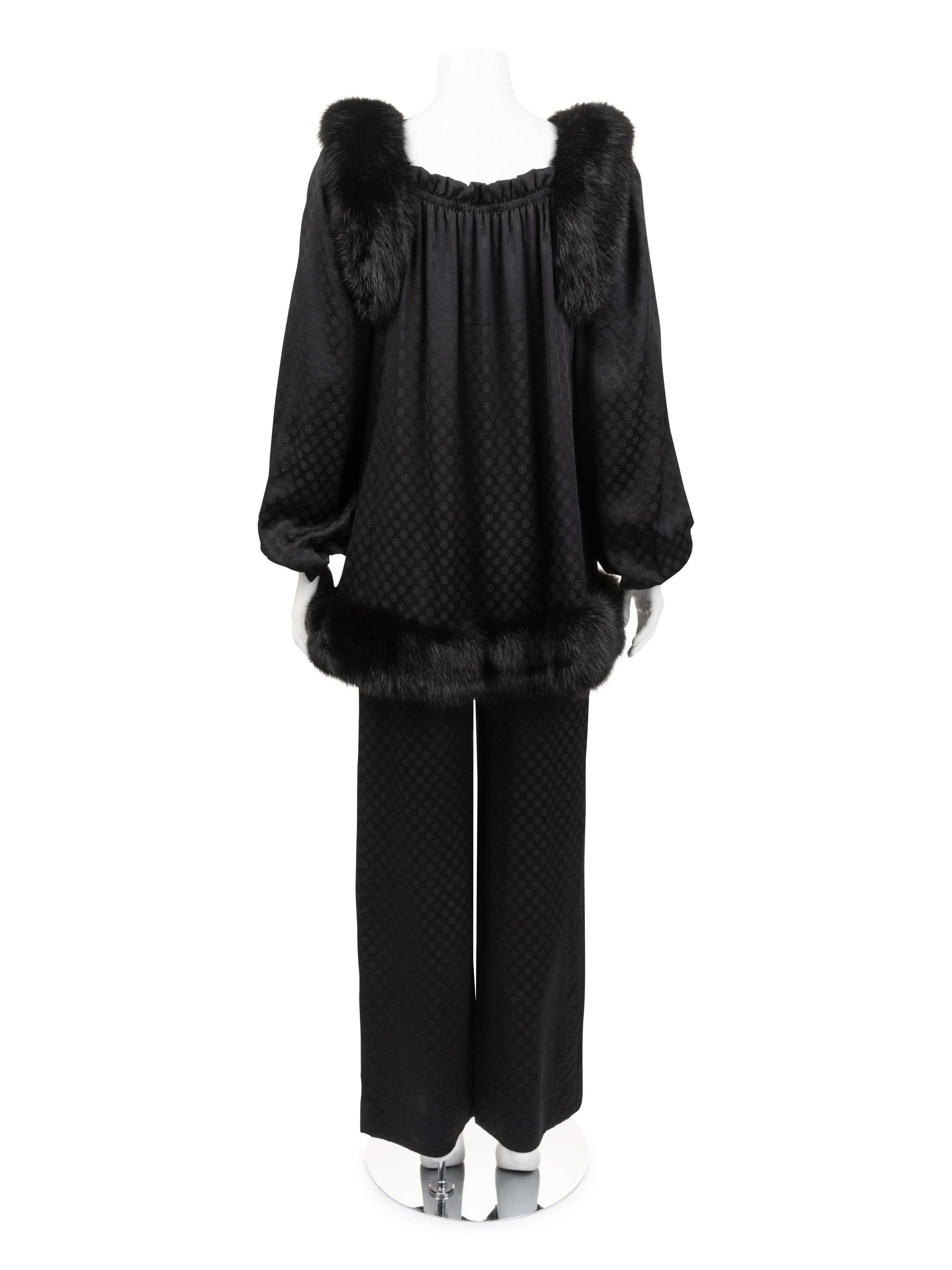 Givenchy Haute Couture Three-Piece Set with Blouse, Pants, and Tabard, 1977