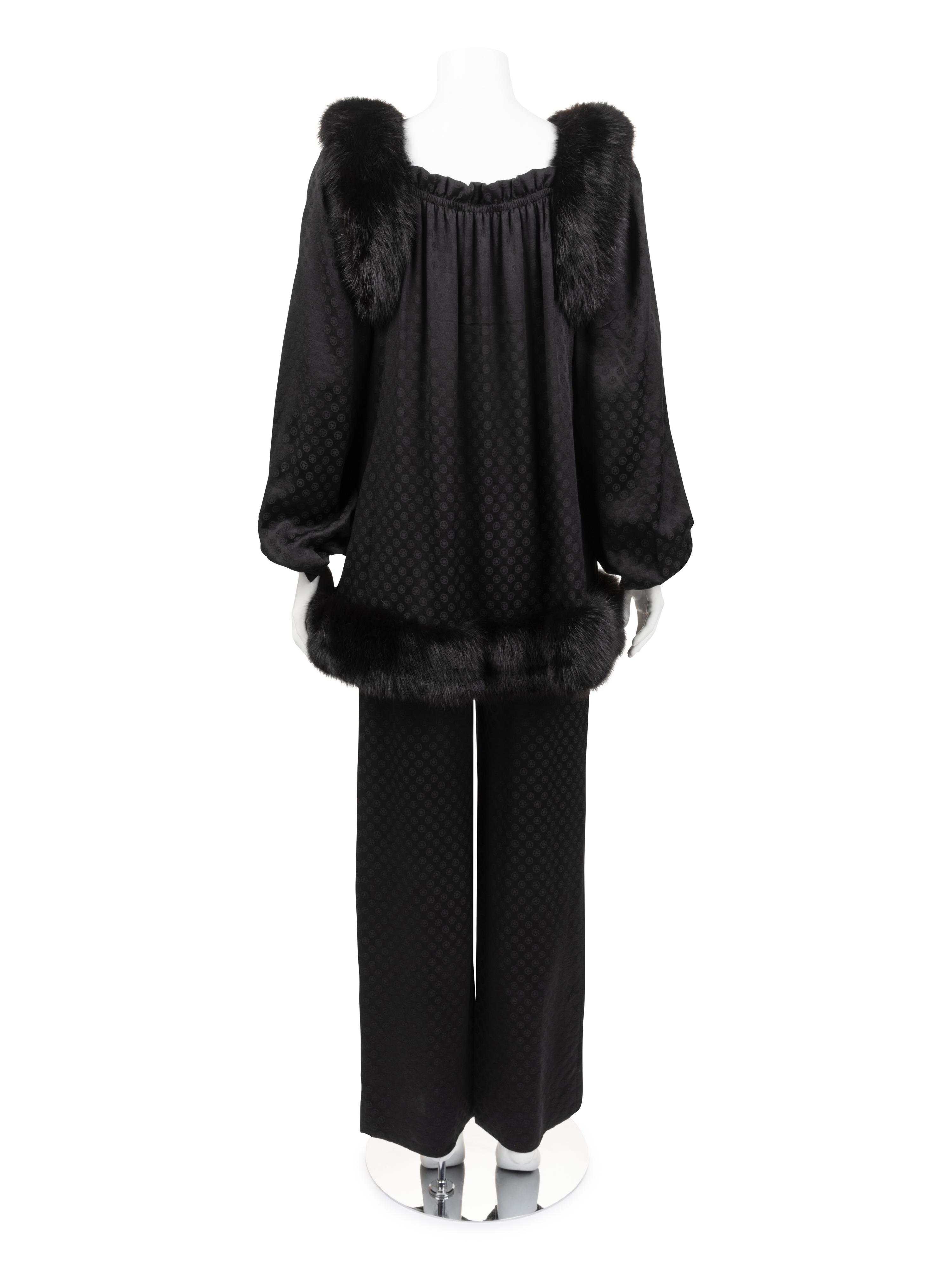 Givenchy Haute Couture Three-Piece Set with Blouse, Pants, and Tabard, 1977