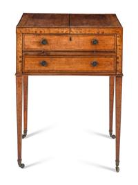 A George III Satinwood and Penwork Dressing Table