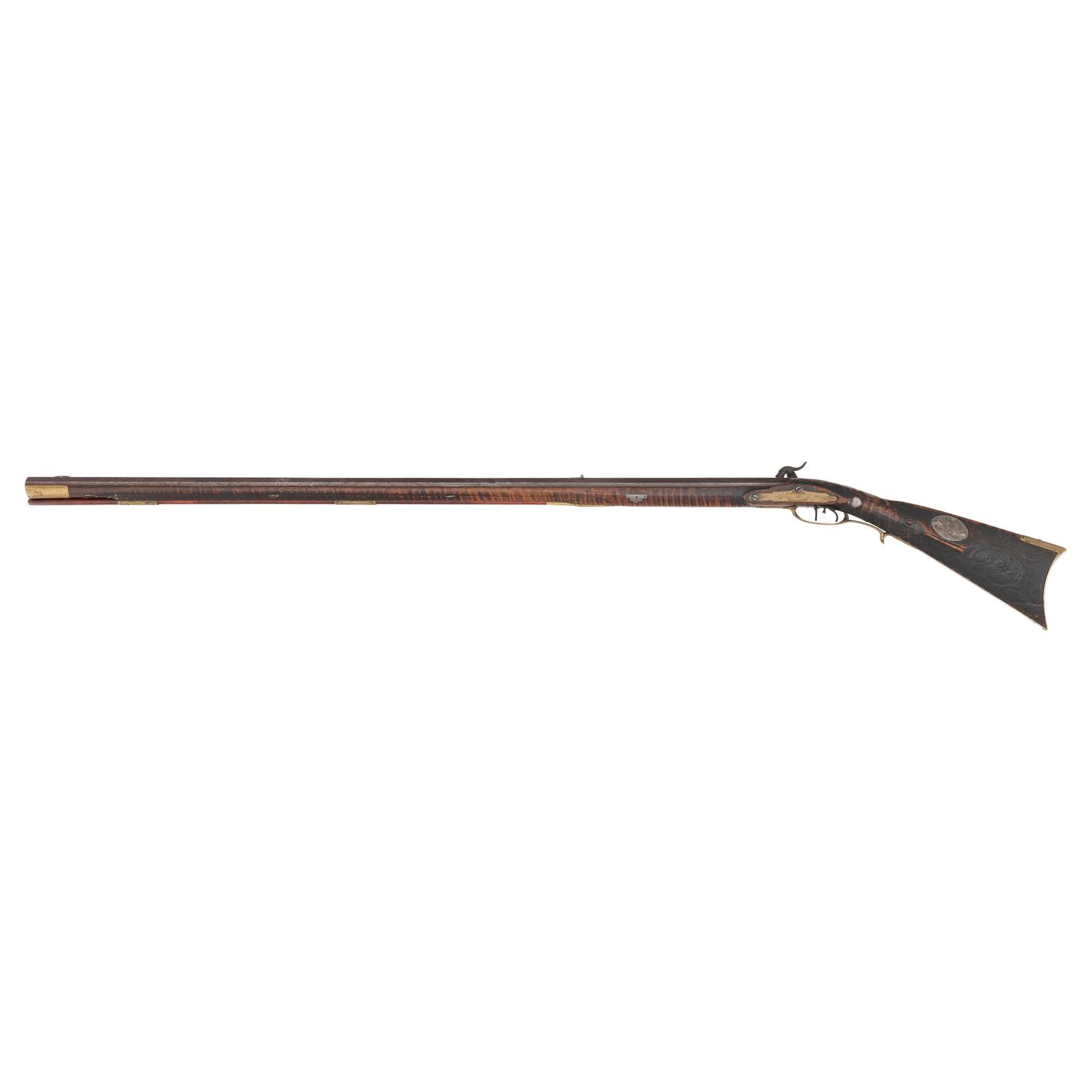 Relief Carved Percussion Altered Longrifle by Abraham Schweitzer