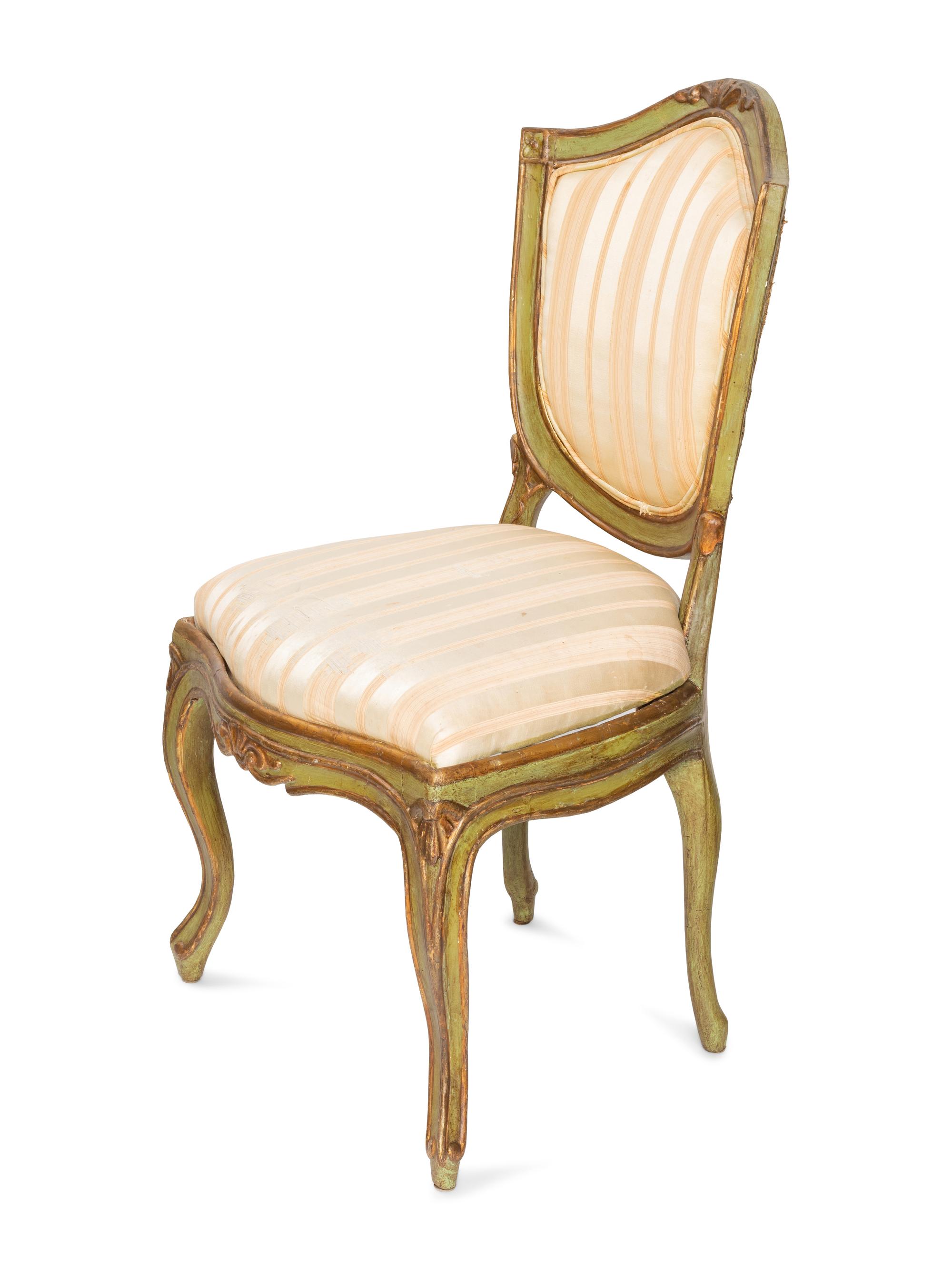 An Assembled Set of Twelve Venetian Painted Dining Chairs