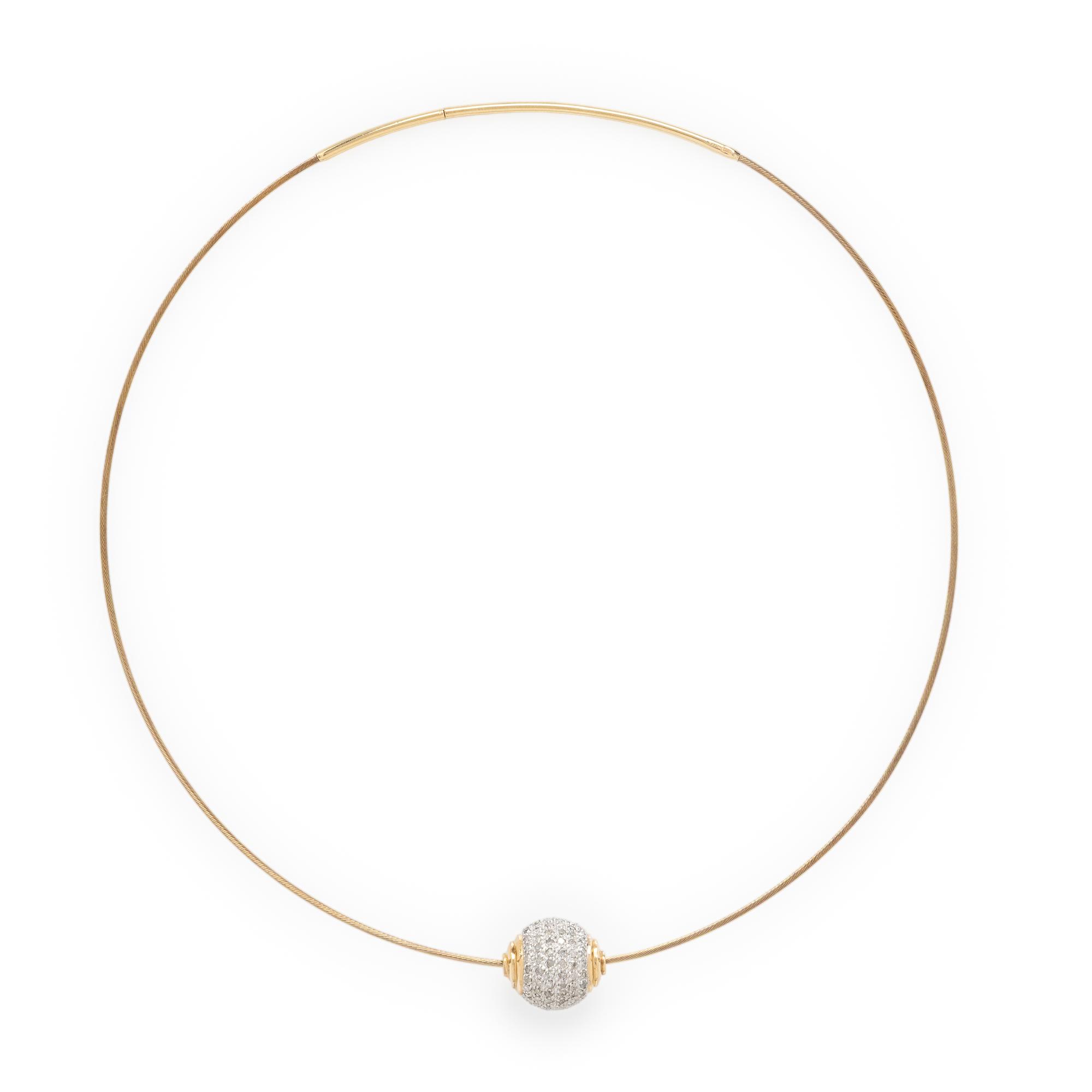 Diamond and Yellow Gold Necklace