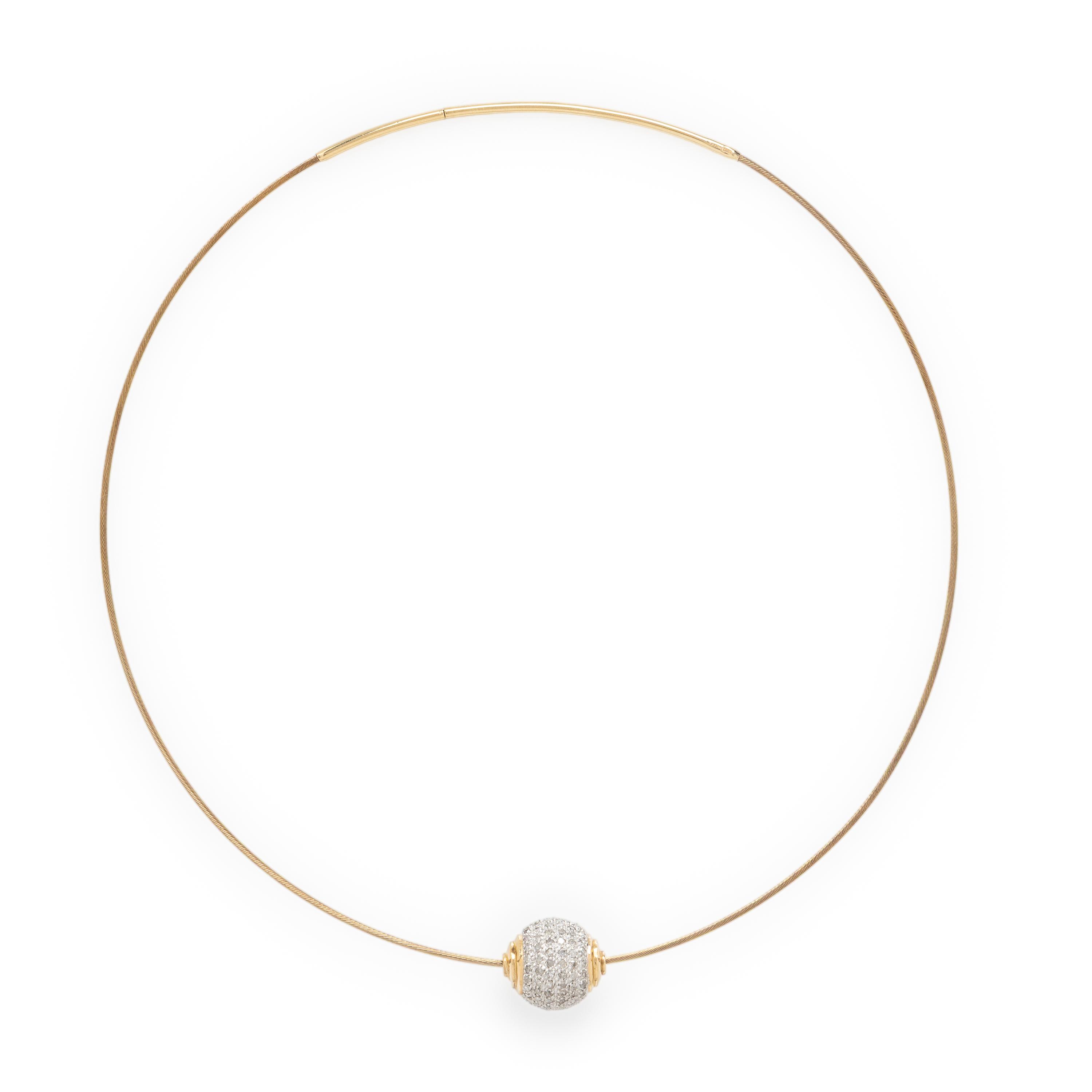 Diamond and Yellow Gold Necklace