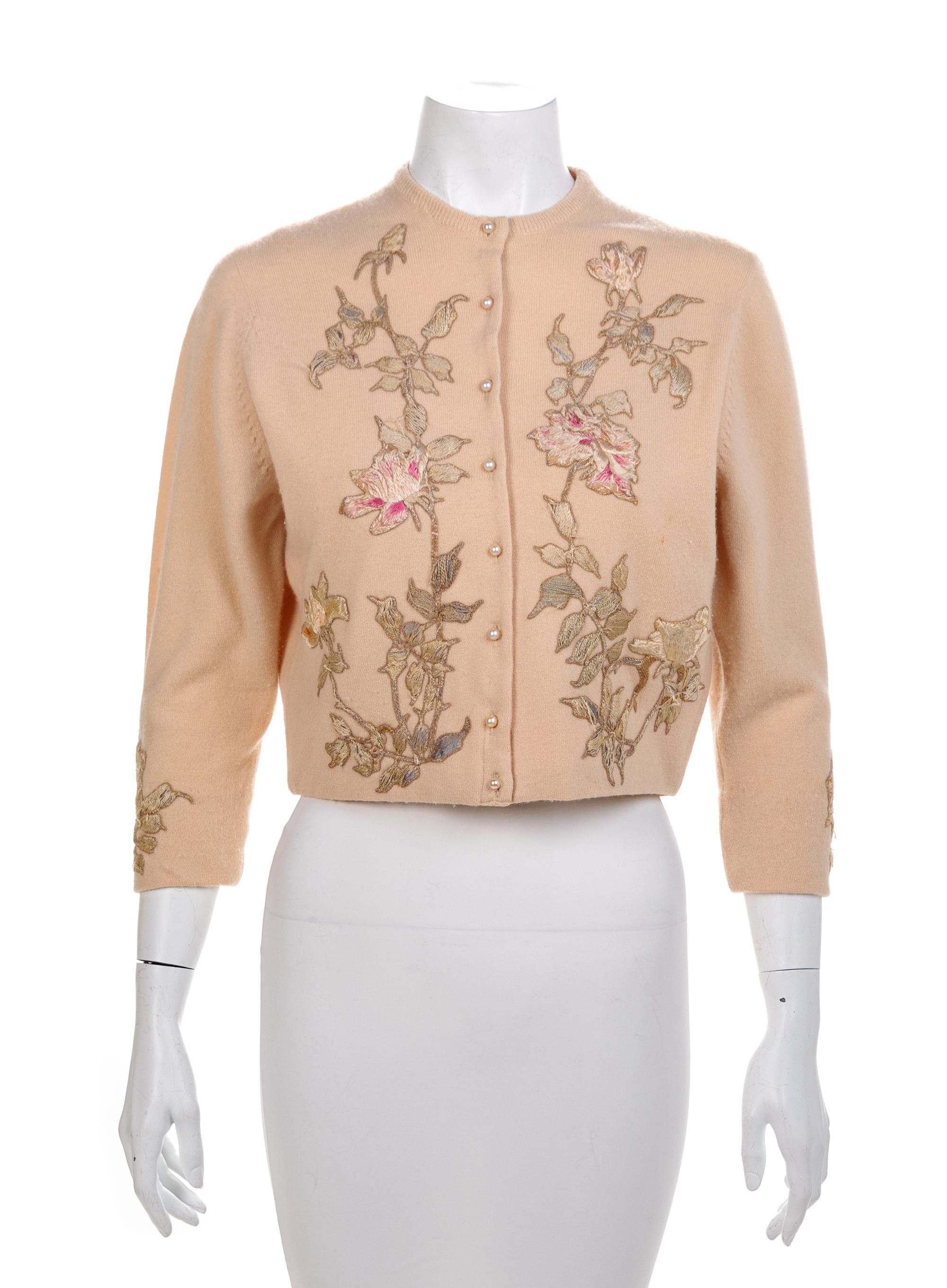 Four Helen Bond Carruthers Embroidered Cardigans, 1950s No size label