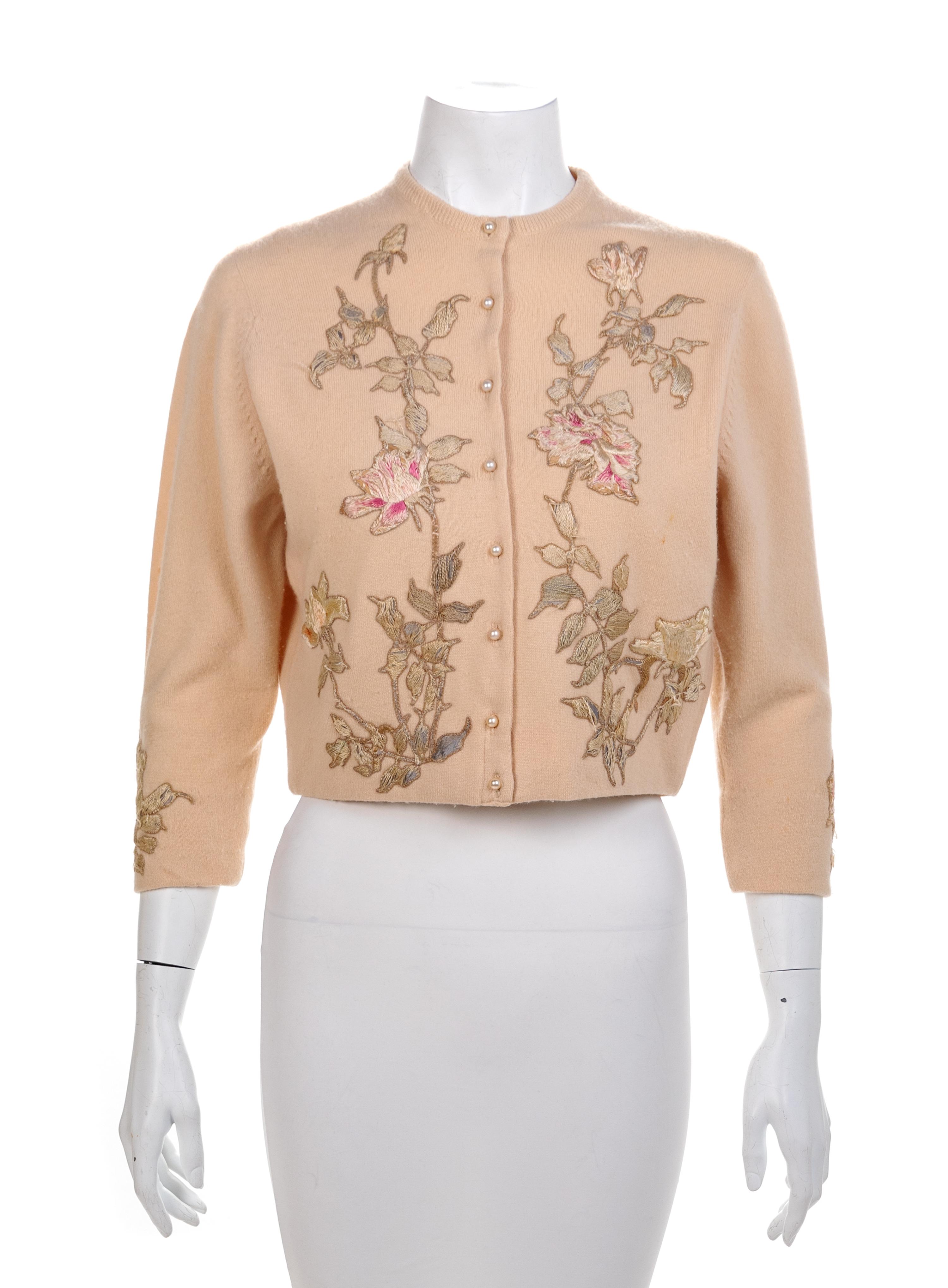 Four Helen Bond Carruthers Embroidered Cardigans, 1950s No size label