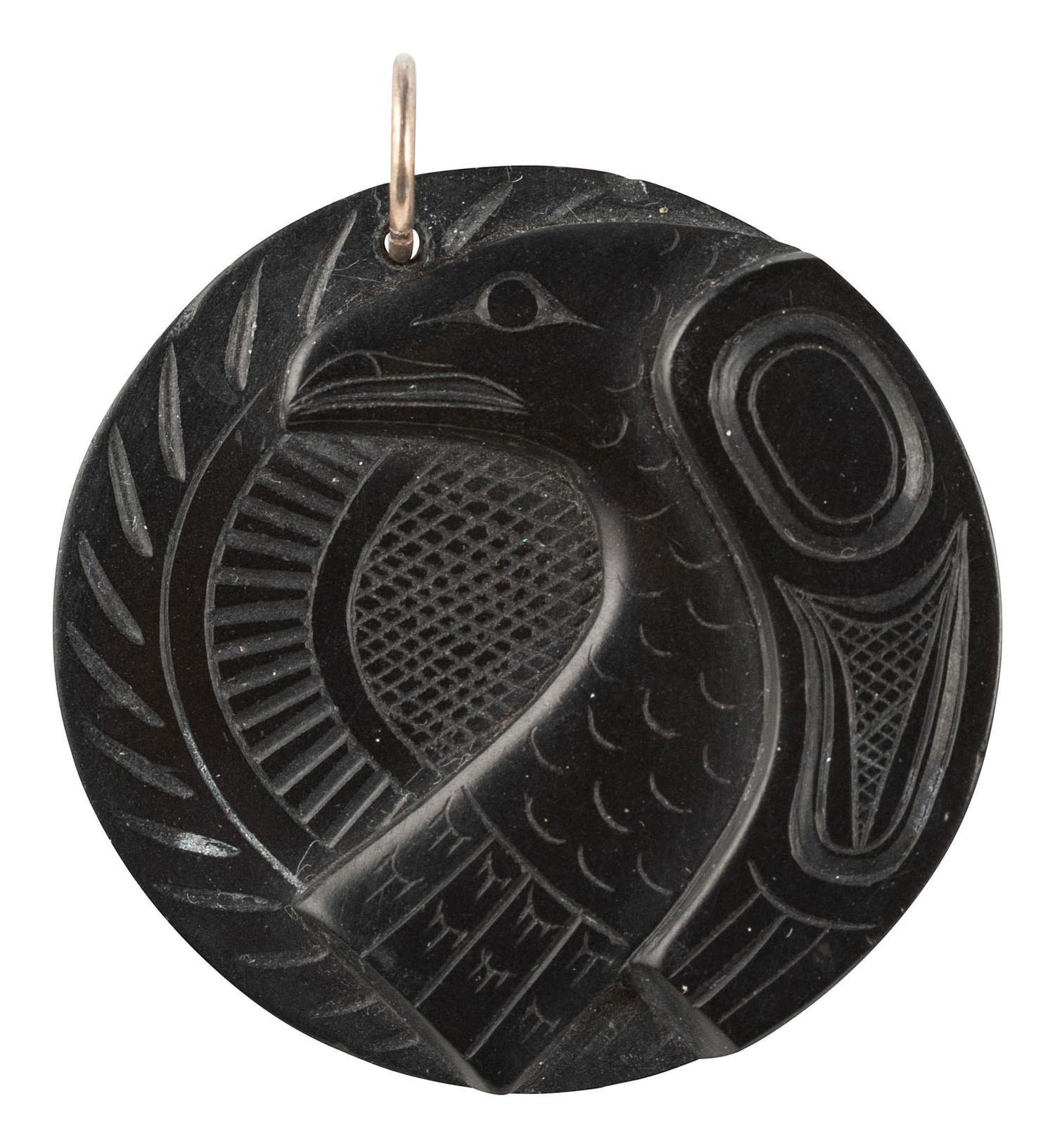 Argillite Pendant, the Raven and Sun