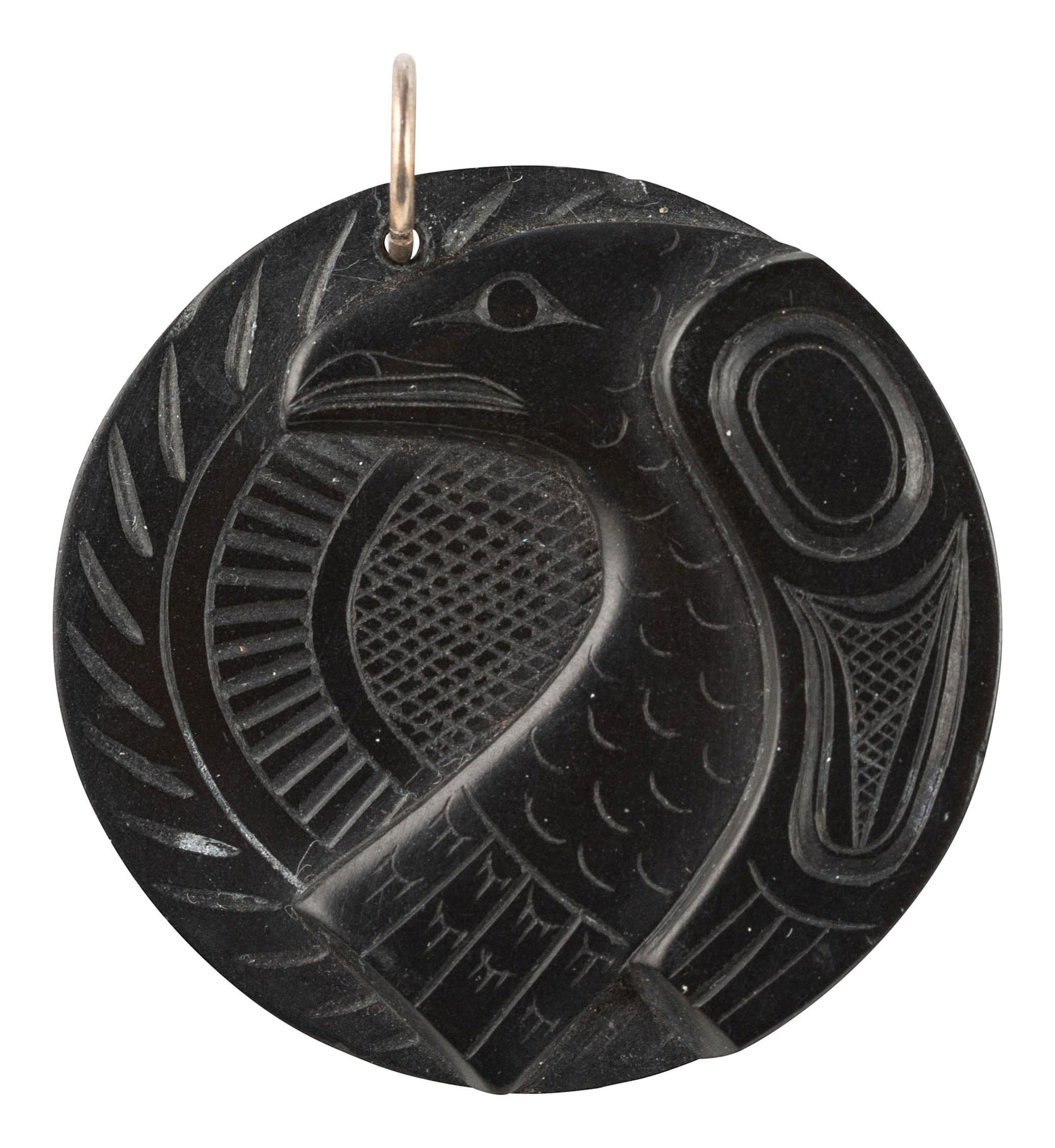 Argillite Pendant, the Raven and Sun