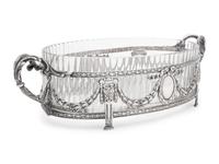 A French Silver-Plate and Cut Glass Center Bowl