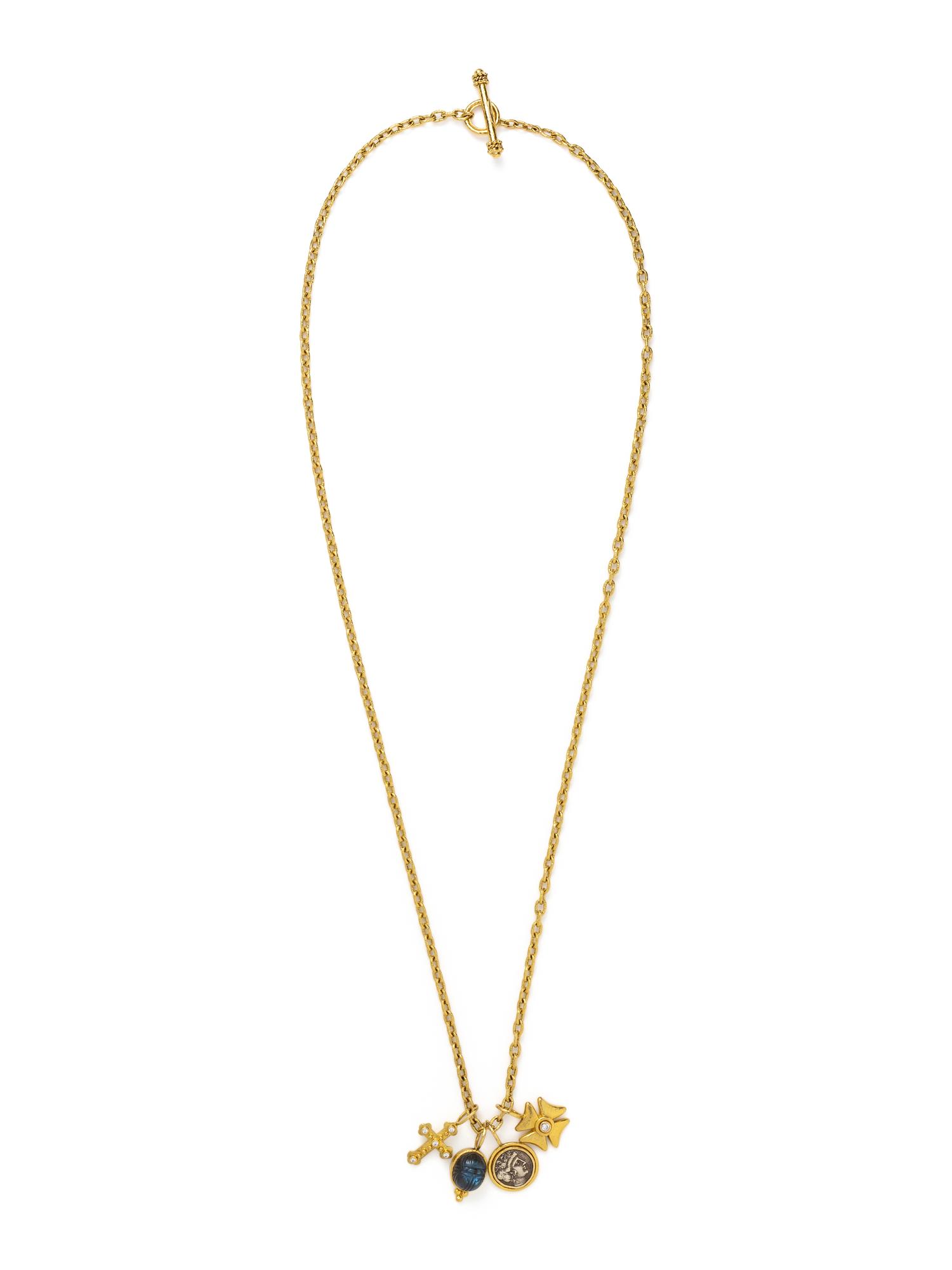 ELIZABETH LOCKE, YELLOW GOLD NECKLACE AND CHARMS