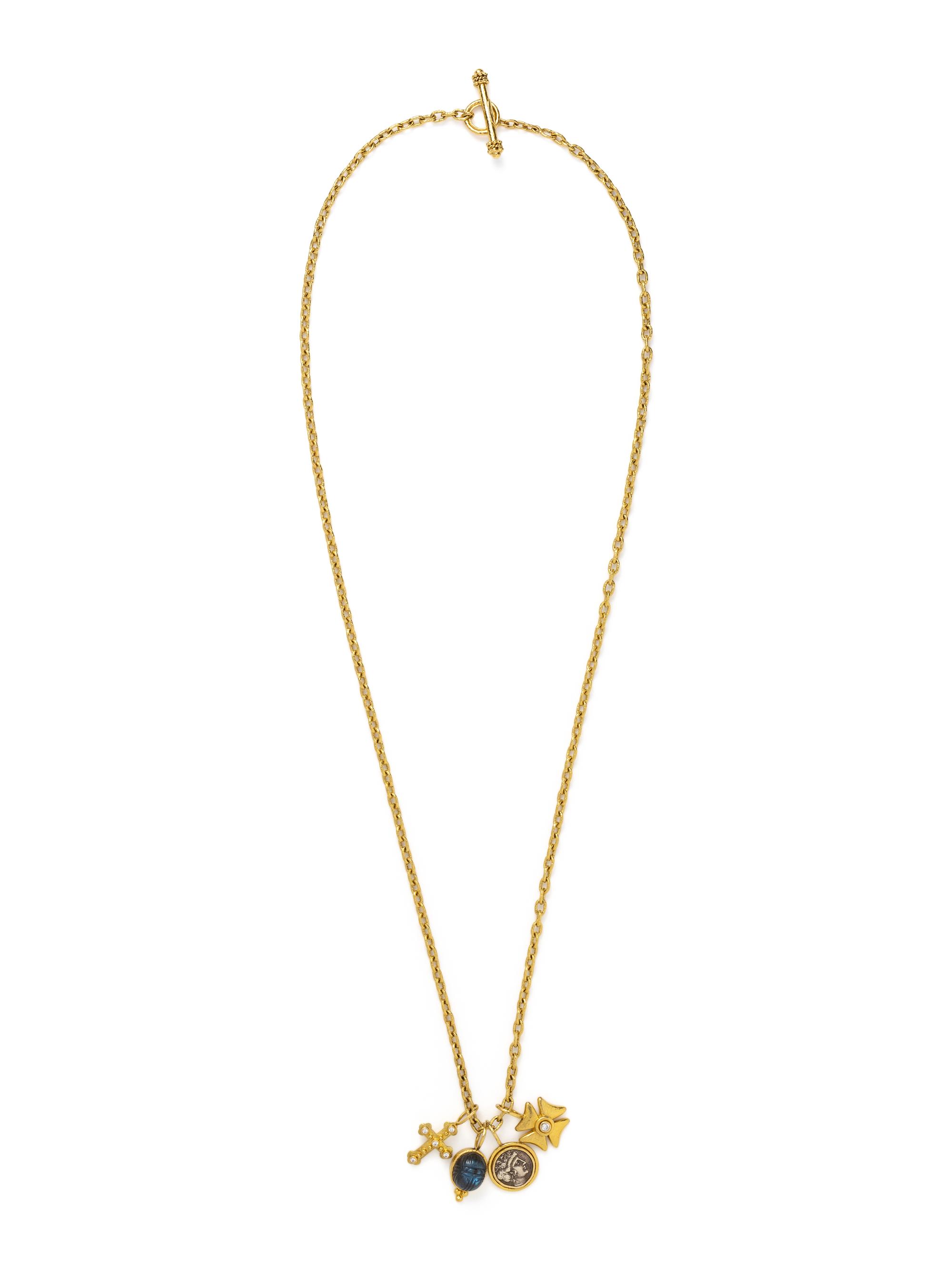 ELIZABETH LOCKE, YELLOW GOLD NECKLACE AND CHARMS