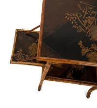 A Victorian Chinoiserie Lacquer and Bamboo Table