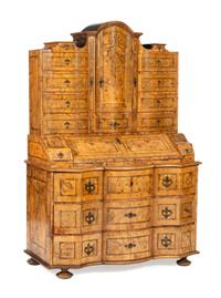 A German or Austrian Baroque Burlwood Tabernacle Bureau