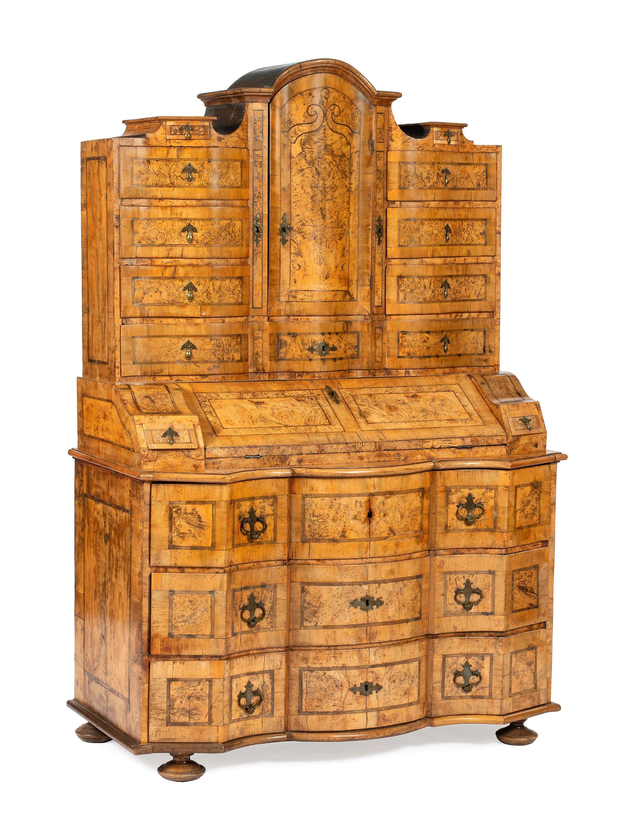 A German or Austrian Baroque Burlwood Tabernacle Bureau