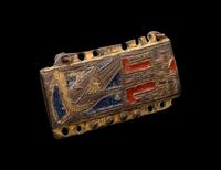 A Spanish Champlevé and Gilt-Copper Belt or Harness Strap Plaque