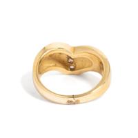 YELLOW GOLD, DIAMOND, ONYX, AND OPAL RING